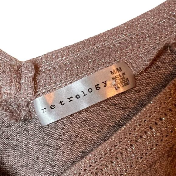 Retrology Sweater Off The Shoulder Cut Out Lightweight Soft Pink Women"s Medium - Picture 3 of 3